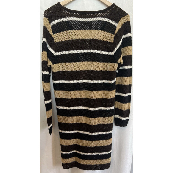 Vintage Y2K Rave Womens Knit Sweater Cardigan Duster Size M Striped Coachella - Picture 10 of 14